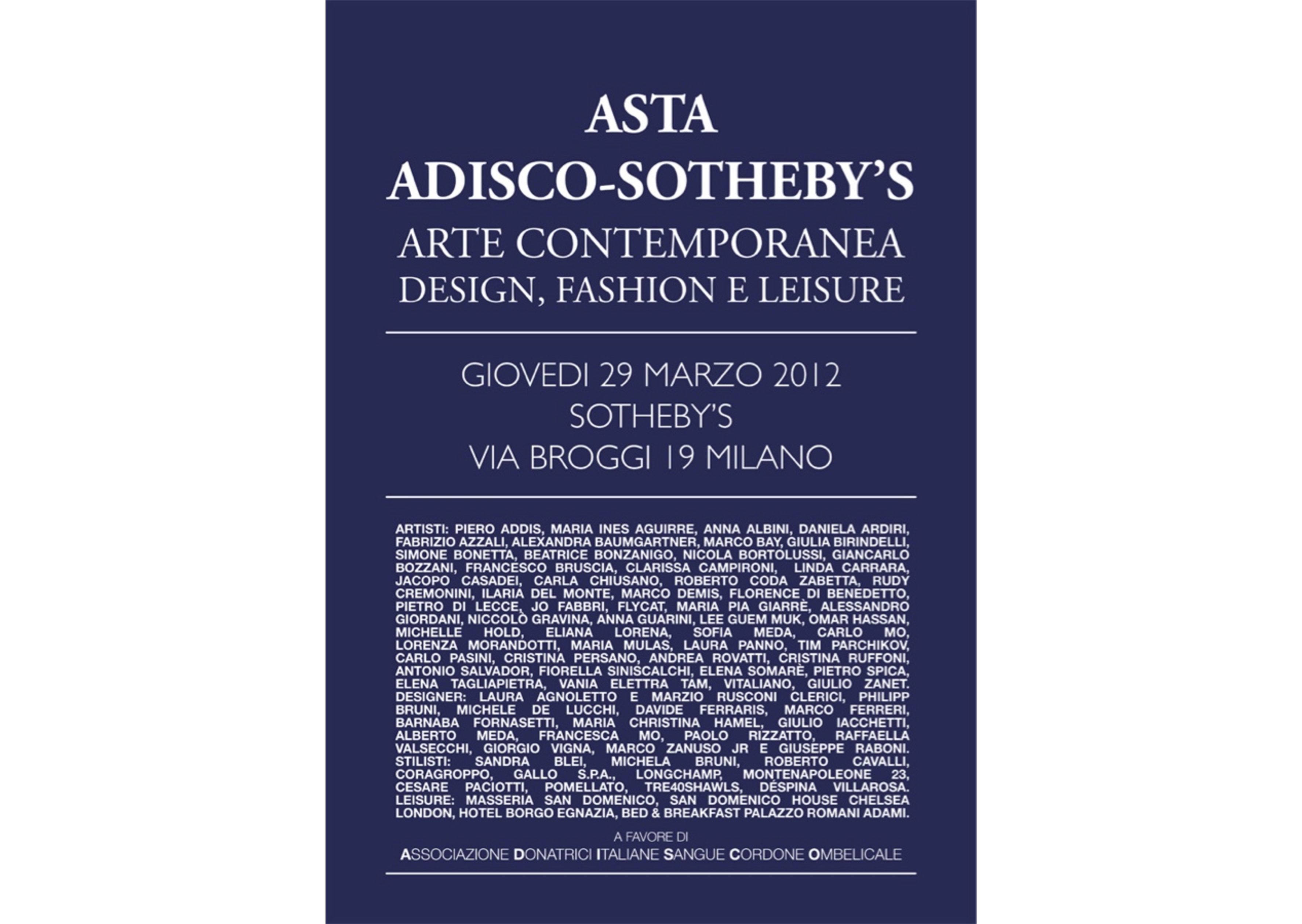 Catalogo Adisco-Sotheby’s 2012